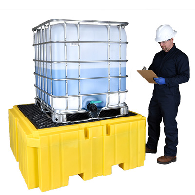 IBC spill pallet with drain