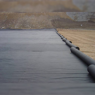 woven geotextile on construction site