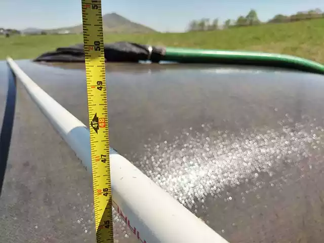 two dewatering bags in use