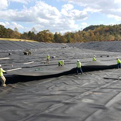 woven geotextile covered in sediment