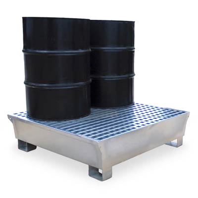 Steel spill containment pallet
